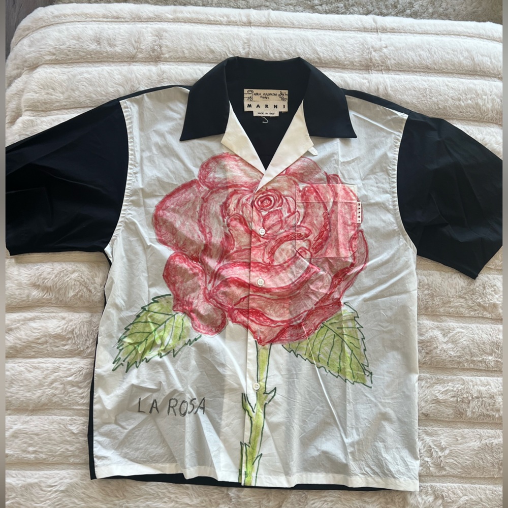 Marni La Rosa Print Poplin Shirt